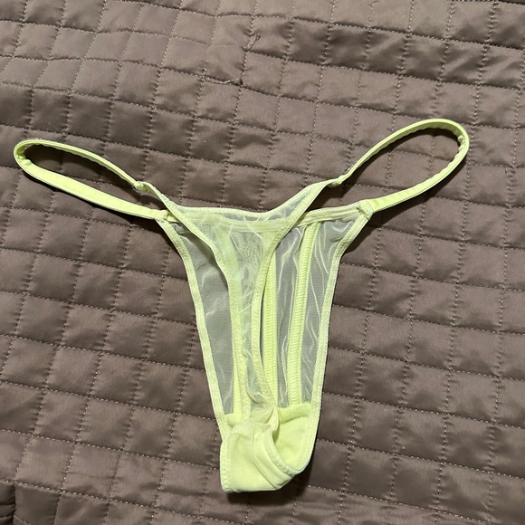 Victoria's Secret Neon Green Mesh Thong - Picture 2 of 3